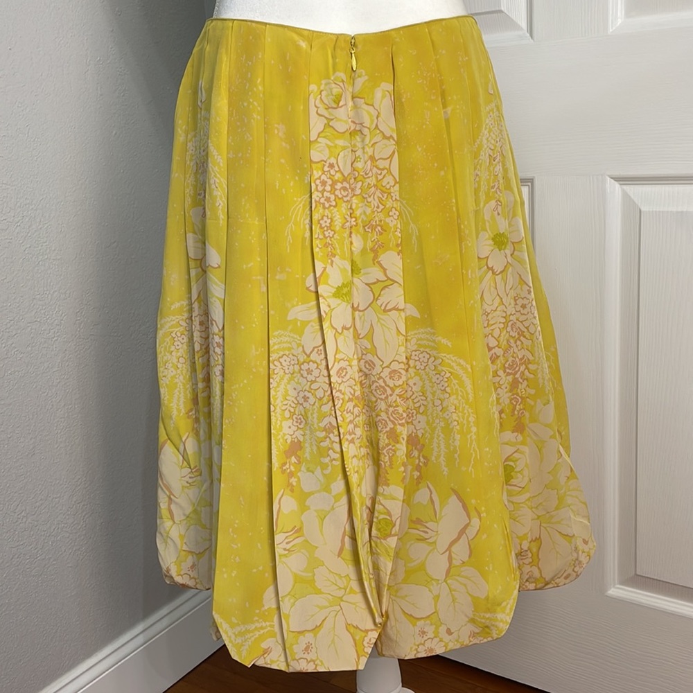 Tracy Reese floral silk skirt with bubble hem size 8 - Picture 3 of 10